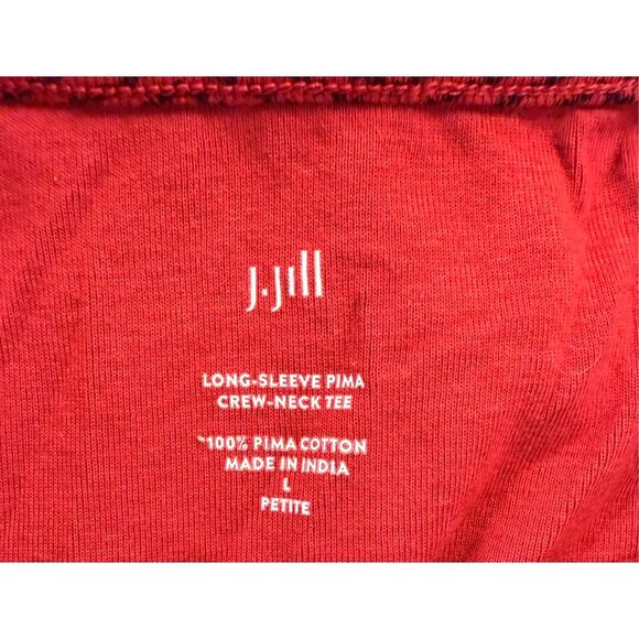 J. Jill Perfect Pima Cotton Crew Neck Long Sleeve Tee Large Petite - Picture 11 of 13